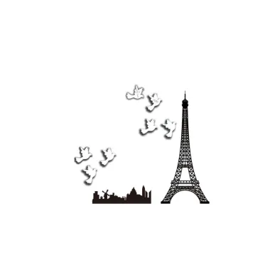 Naklejka ścienna EIFFEL z karteczkami samoprzylepnymi 80x80 cm MIN 2